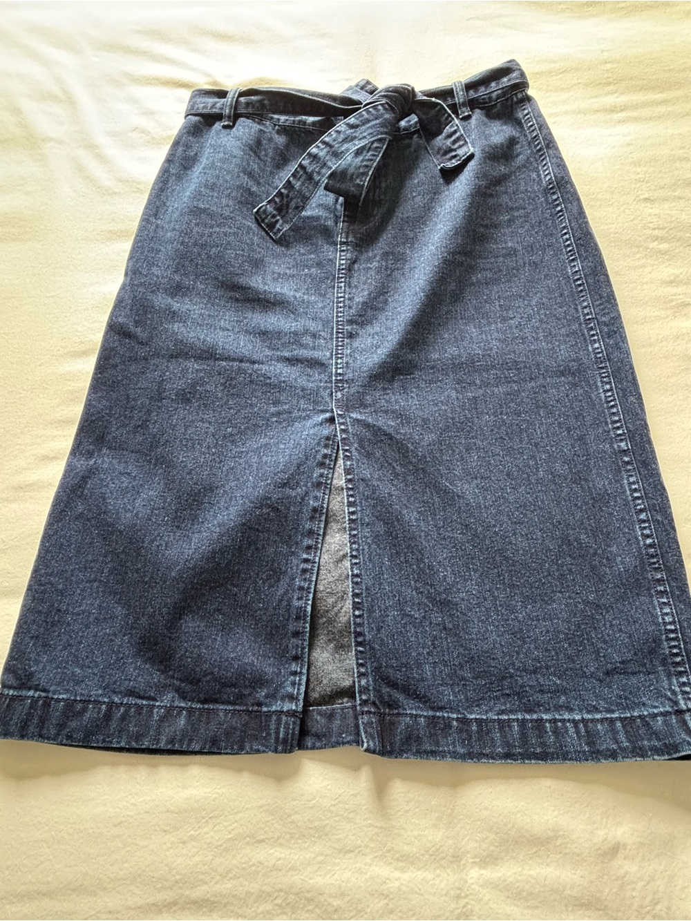NWOT! J.Crew Denim Pencil Skirt With Adjustable Tie Belt